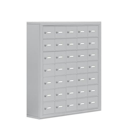 SALSBURY INDUSTRIES Salsbury 19078-35ASK Cell Phone Storage Locker 7 Door High Unit - 8 Inch Deep Compartments - 35 A Doors - Aluminum - Surface Mounted - Master Keyed Locks 19078-35ASK